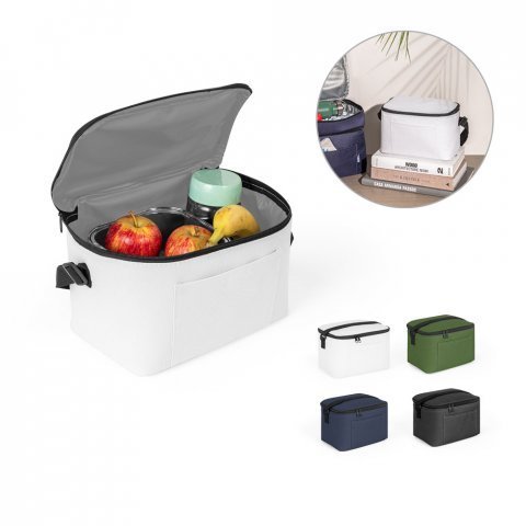 Bolsa trmica em polister reciclado 600D com interior forrado em PEVA 7 L