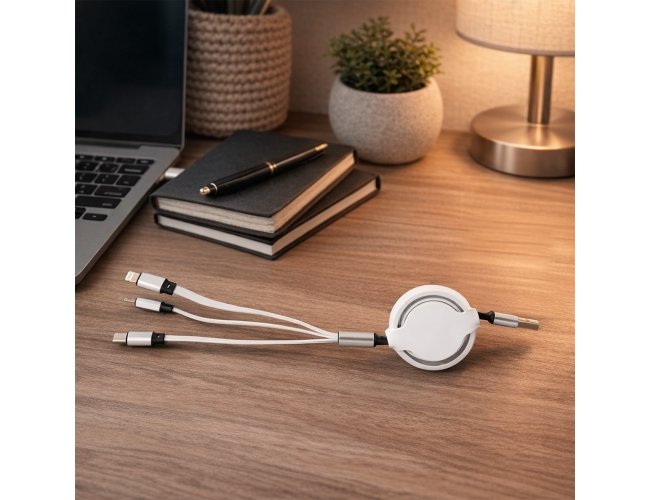 Cabo USB Retr�til 3 em 1 Personalizado