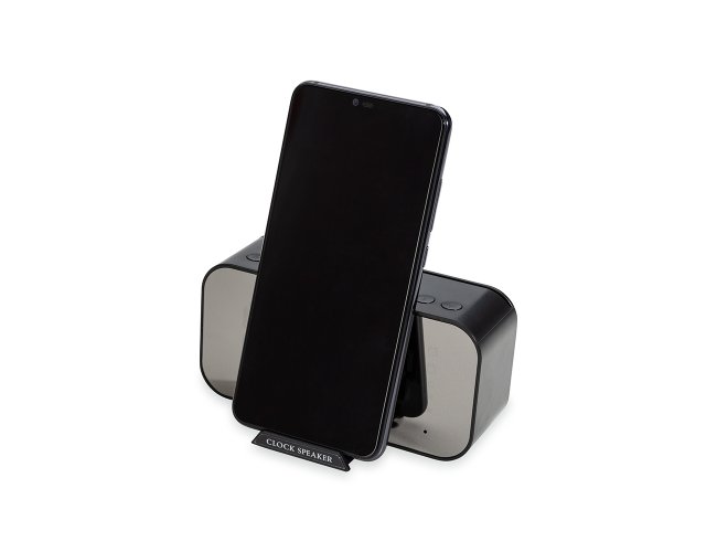 Caixa de Som Multimdia com Relgio e Suporte para Celular Personalizada